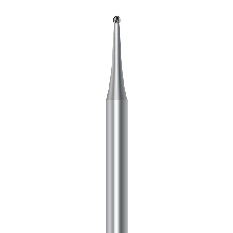 HP Carbide Bur by Frank Dental, Round shape with Simple cut, Solid head, 0.8mm diameter