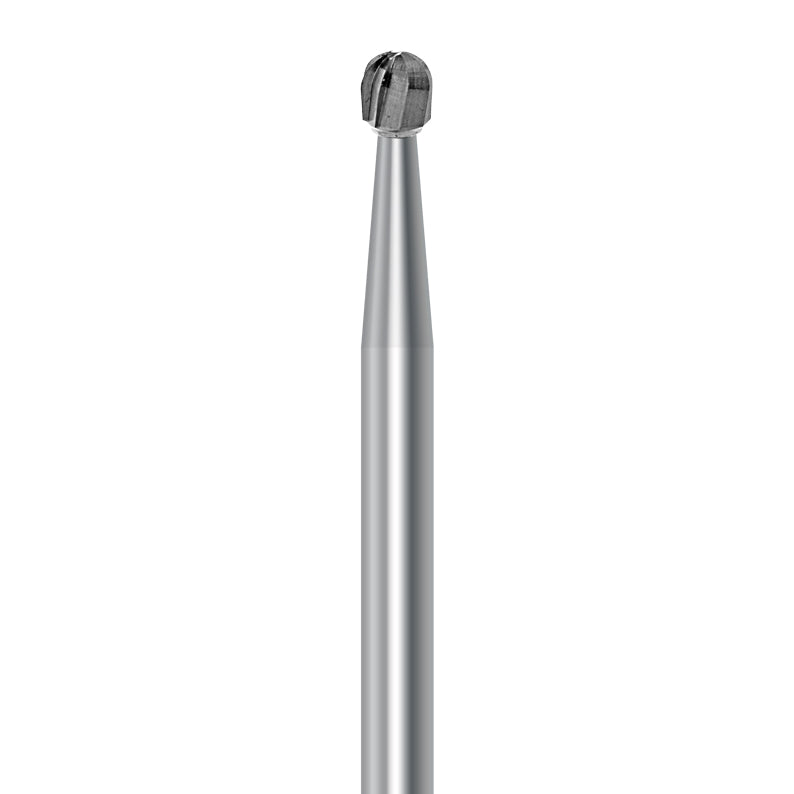 HP Carbide Bur by Frank Dental, Round shape with Simple cut, Solid head, 2.3mm diameter