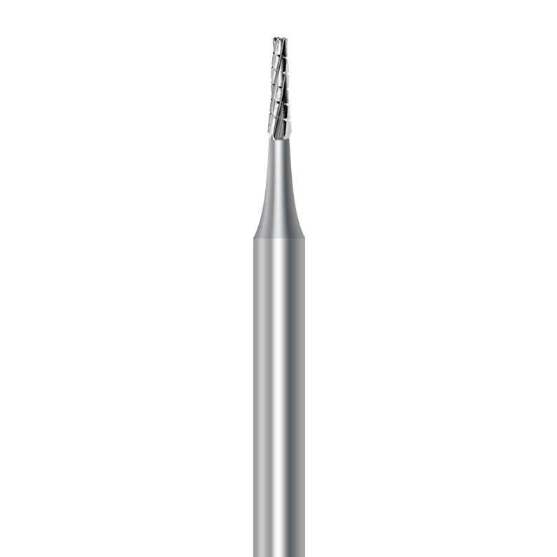 HP Carbide Bur by Frank Dental, Taper Flat shape with Spiral cut, 1.0mm diameter