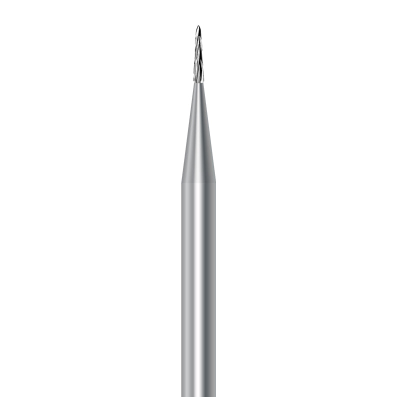 HP Carbide Bur by Frank Dental, Taper Round shape with Simple cut, 0.8mm diameter
