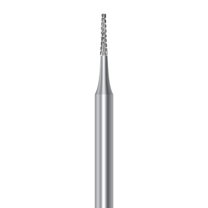 HP carbide flat-end long taper bur C.33L.010.HP: spiral cut, diameter 1.0 mm - Frank Dental