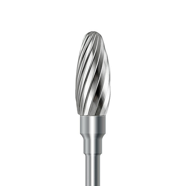 HP carbide cutter C.251E.104.060 for PMMA denture acrylics and dental plaster: bullet, diameter 6.0 mm - Frank Dental