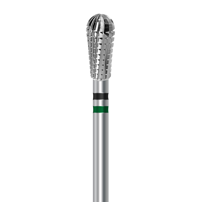 HP carbide cutter C.77EQ.104.040 for soft liners, nylon, and night guards: pear, 4.0 mm diameter - Frank Dental