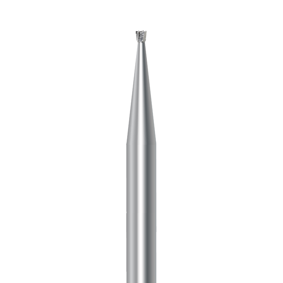 HP carbide inverted cone bur C.2.008.HP: plain cut, 0.8 mm diameter - Frank Dental