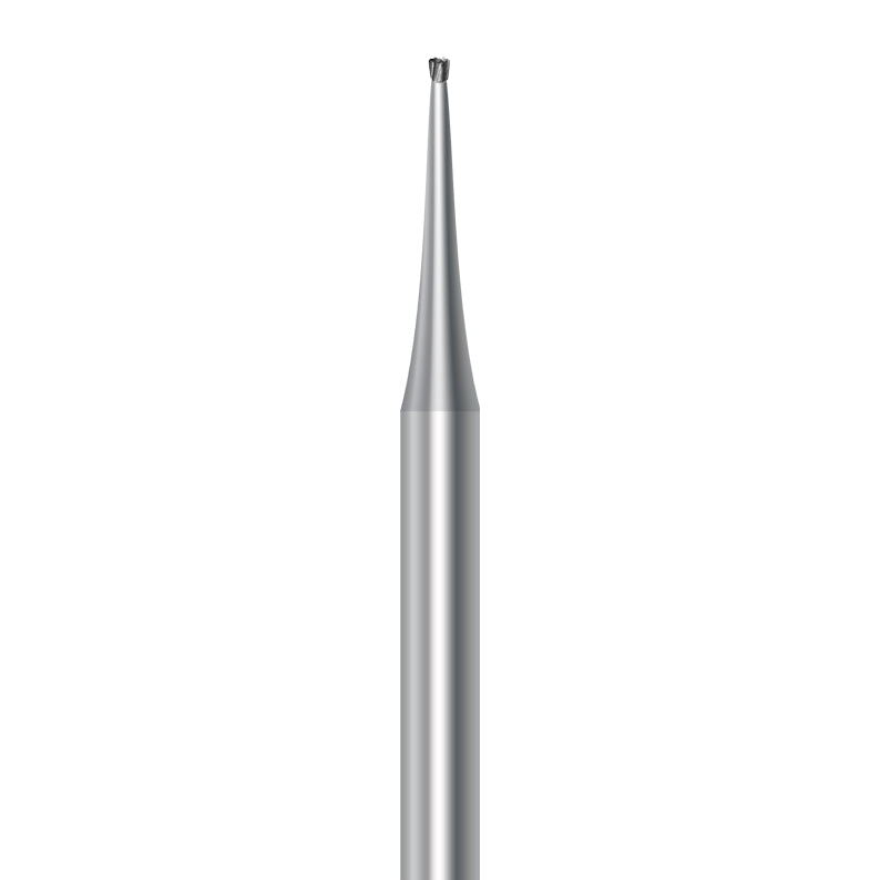 HP Carbide Bur by Frank Dental, Inverted Cone shape with Simple cut, 0.6mm diameter