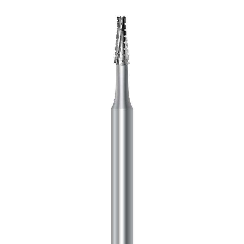 Carbide bur for handpiece C.FD33.016.HP: taper flat shape with spiral cut, diameter 1.6 mm - Frank Dental, Germany