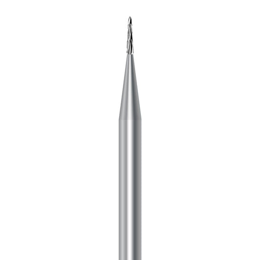 Carbide bur for handpiece C.23RSK.008.HP: taper round shape with simple cut, diameter 0.8 mm - Frank Dental, Germany