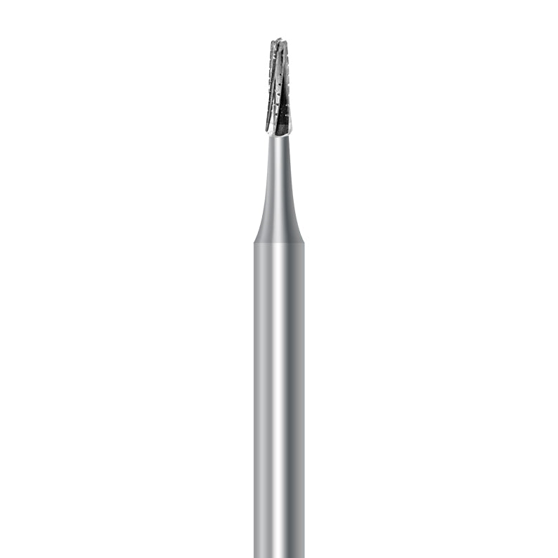 Carbide bur for handpiece C.FD33R.012.HP: taper round shape with spiral cut, diameter 1.2 mm - Frank Dental, Germany