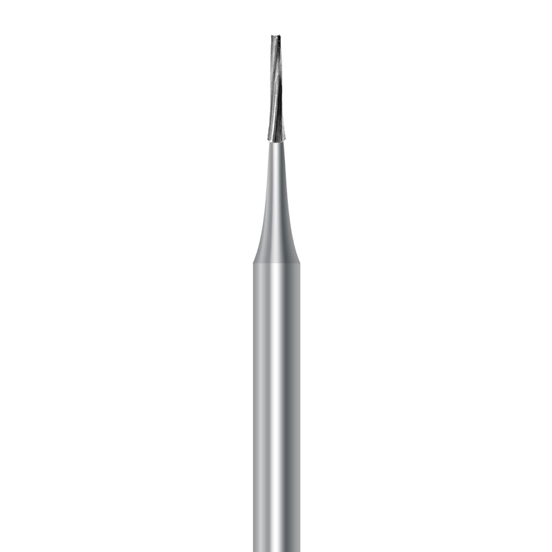 HP carbide flat-end long taper bur C.23L.009.HP: plain cut, diameter 0.9 mm - Frank Dental