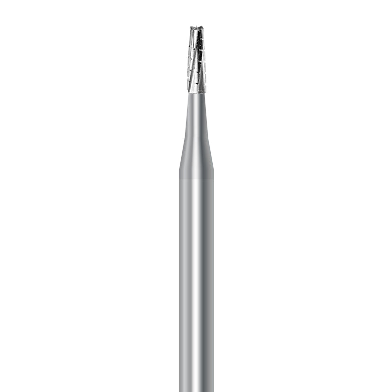 HP carbide flat-end taper bur C.33.014.HP: spiral cut, 1.4 mm diameter - Frank Dental