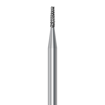 HP carbide flat-end long taper bur C.33L.012.HP: spiral cut, 1.2 mm diameter - Frank Dental