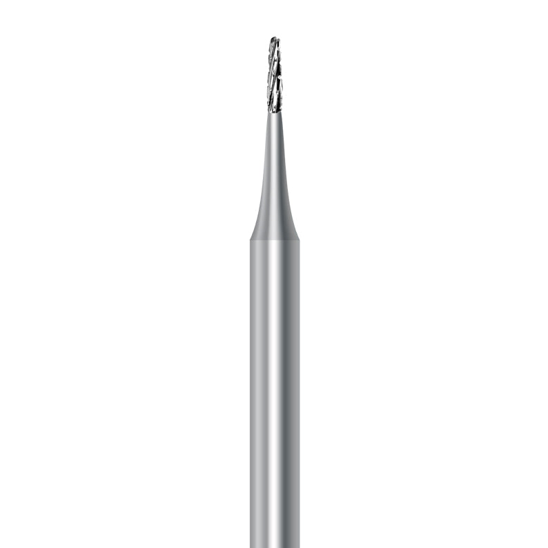 HP carbide round-end taper bur C.33R.008.HP: spiral cut, 0.8 mm diameter - Frank Dental