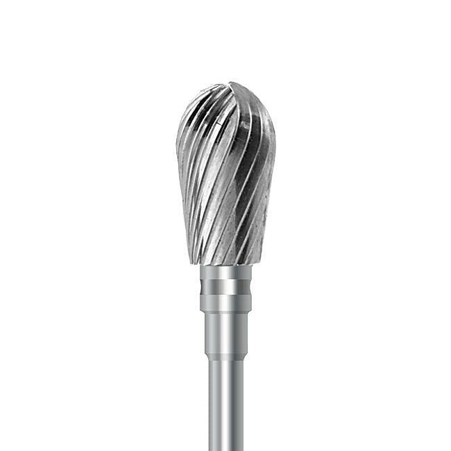 HP carbide cutter C.77E.104.060 for PMMA denture acrylics and dental plaster: pear, diameter 6.0 mm - Frank Dental