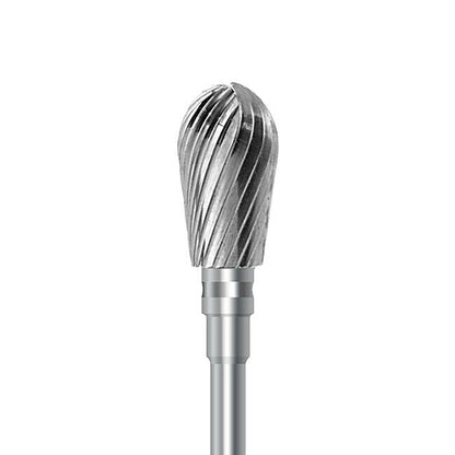 HP carbide cutter C.77E.104.060 for PMMA denture acrylics and dental plaster: pear, diameter 6.0 mm - Frank Dental