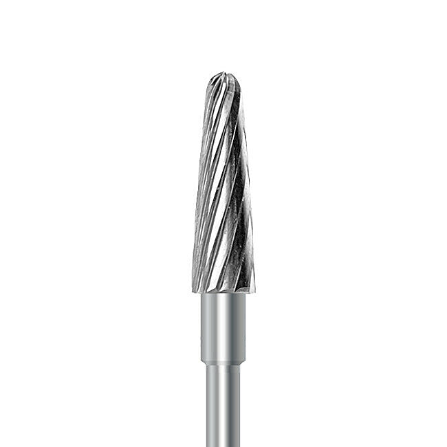 HP carbide cutter C.79E.104.040 for PMMA denture acrylics and dental plaster: round-end taper, diameter 4.0 mm - Frank Dental