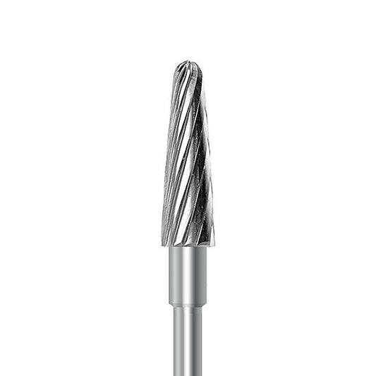 HP carbide cutter C.79E.104.040 for PMMA denture acrylics and dental plaster: round-end taper, diameter 4.0 mm - Frank Dental