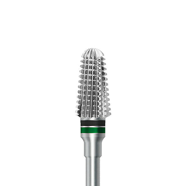 HP carbide cutter C.351EQ.104.060 for soft liners, nylon, and night guards: round-end taper, diameter 6.0 mm - Frank Dental