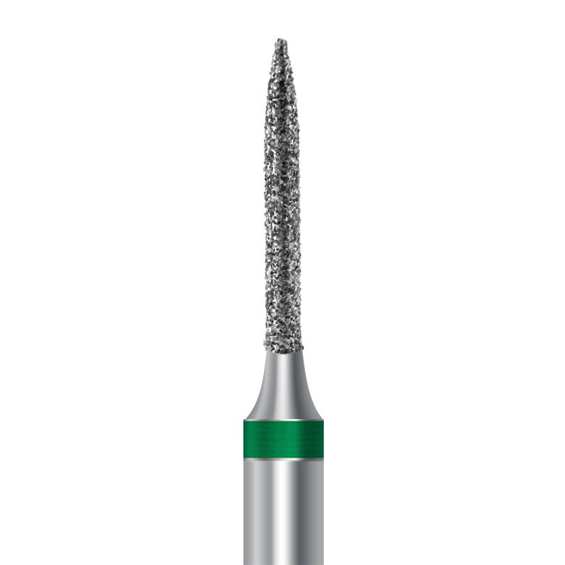 Diamond bur for handpiece D.863.012.G.HP: flame shape with coarse grit, diameter 1.2 mm - Frank Dental, Germany