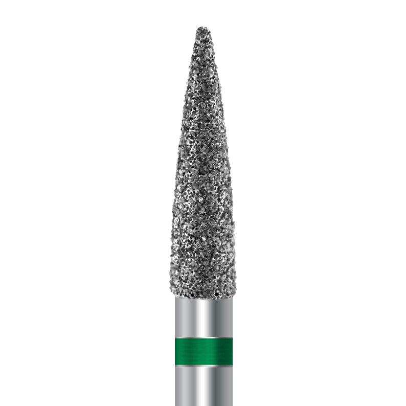 Diamond bur for handpiece D.863.025.G.HP: flame shape with coarse grit, diameter 2.5 mm - Frank Dental, Germany