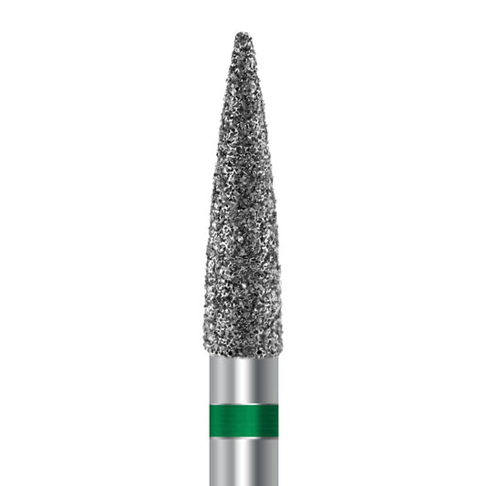 HP Diamond Bur by Frank Dental, Flame shape with Coarse grit, 2.5mm diameter