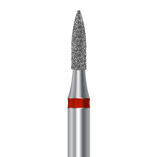 HP Diamond Bur by Frank Dental, Flame shape with Fine grit, 1.2mm diameter
