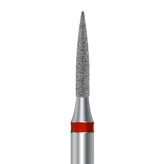 HP Diamond Bur by Frank Dental, Flame shape with Fine grit, 1.6mm diameter