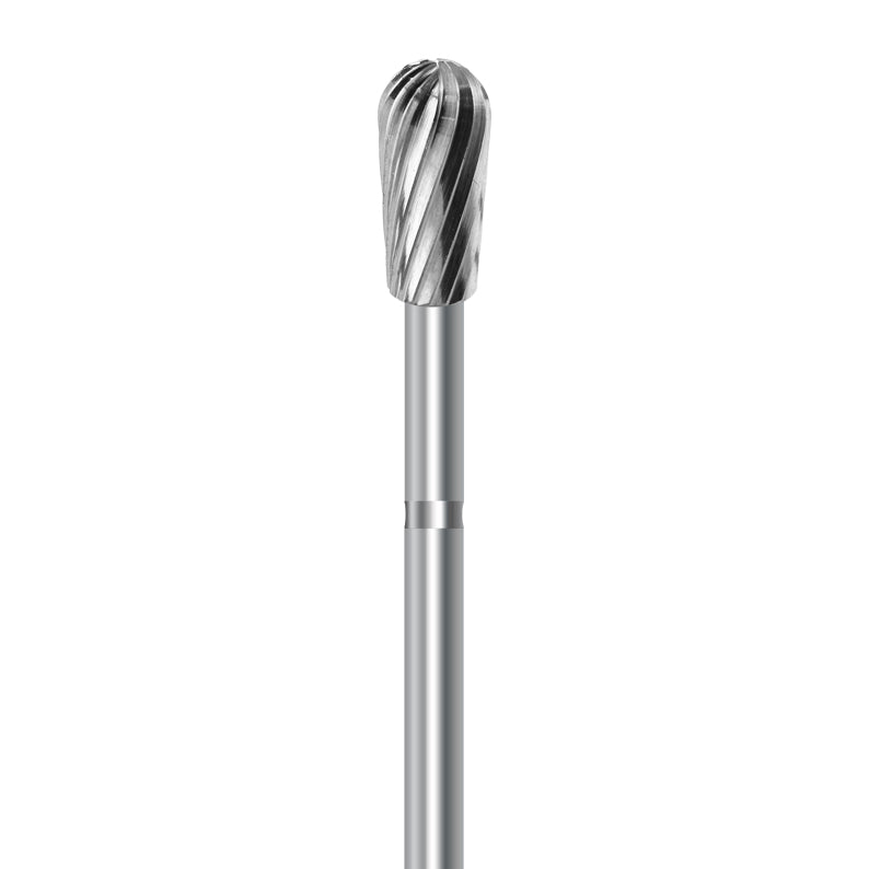 HP carbide cutter C.77E.104.040 for PMMA denture acrylics and dental plaster: pear, 4.0 mm diameter - Frank Dental