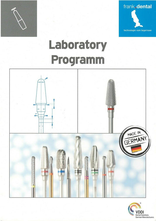 Printed order form and brochure for Frank Dental tungsten carbide cutters