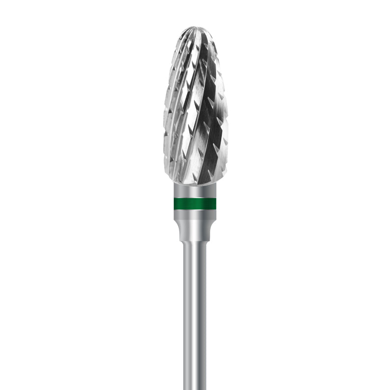 Tungsten carbide cutter C.251KG.104.060 for dry plaster and hard denture acrylics: coarse grit, oval shape, diameter 6.0 mm
