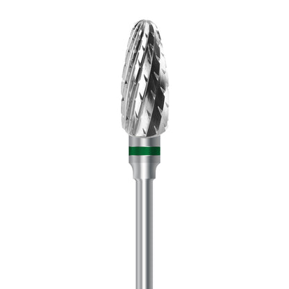 Tungsten carbide cutter C.251KG.104.060 for dry plaster and hard denture acrylics: coarse grit, oval shape, diameter 6.0 mm