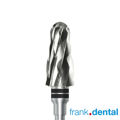 Tungsten carbide cutter C.79KSG.104.070 for wet plaster and soft denture acrylics: extra coarse grit, taper round shape, diameter 7.0 mm
