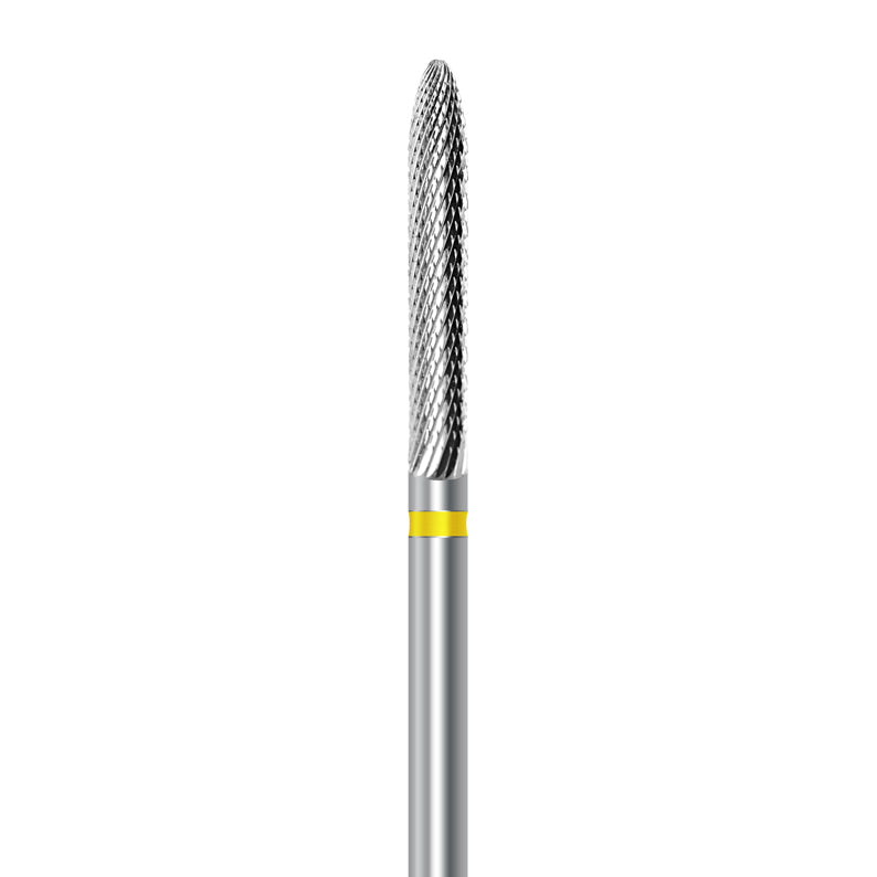 Tungsten carbide cutter C.295KSF.104.023 for precious alloys and veneering materials: extra fine grit, cylinder round shape, diameter 2.3 mm