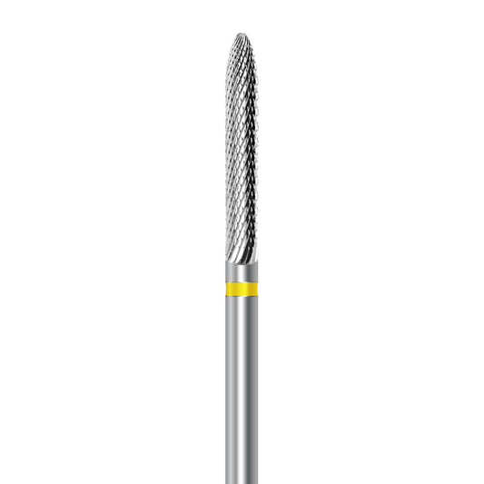 Tungsten carbide cutter C.295KSF.104.023 for precious alloys and veneering materials: extra fine grit, cylinder round shape, diameter 2.3 mm