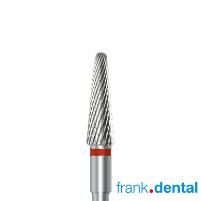 Tungsten carbide cutter C.79KF.104.040 for metals, facing acrylics and ceramics: fine grit, taper round shape, diameter 4.0 mm