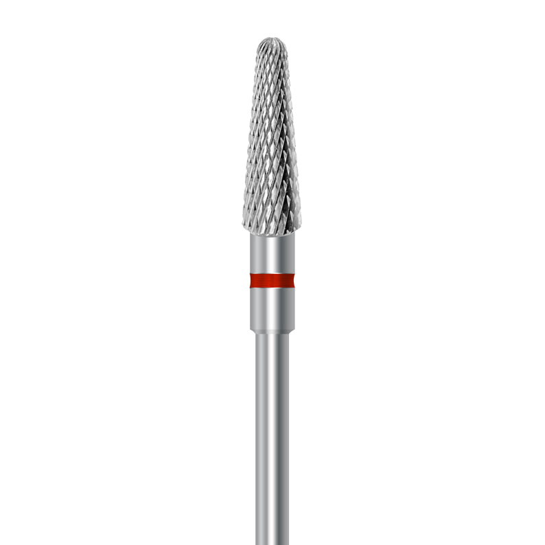 Tungsten carbide cutter C.79KF.104.040 for metals, facing acrylics and ceramics: fine grit, taper round shape, diameter 4.0 mm