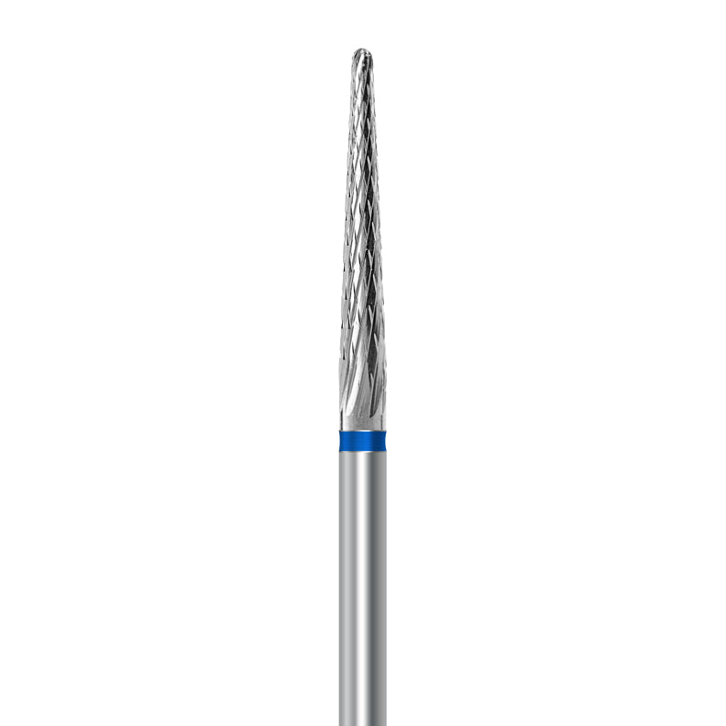 Tungsten carbide cutter C.261K.104.023 for metals, resins and composites: medium grit, taper round shape, diameter 2.3 mm