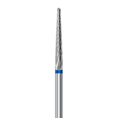 Tungsten carbide cutter C.261K.104.023 for metals, resins and composites: medium grit, taper round shape, diameter 2.3 mm