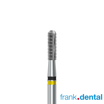 Tungsten carbide cutter C.129KFQ.104.023 for palladium and dental alloys: extra fine grit, cylinder round shape, diameter 2.3 mm