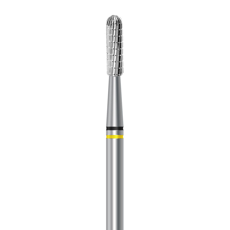 Tungsten carbide cutter C.129KFQ.104.023 for palladium and dental alloys: extra fine grit, cylinder round shape, diameter 2.3 mm