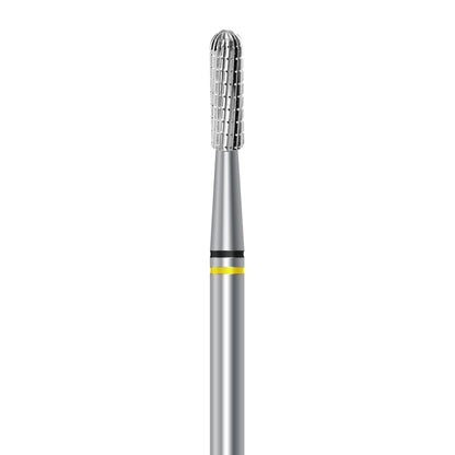 Tungsten carbide cutter C.129KFQ.104.023 for palladium and dental alloys: extra fine grit, cylinder round shape, diameter 2.3 mm