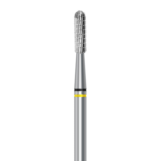 Tungsten carbide cutter C.129KFQ.104.023 for palladium and dental alloys: extra fine grit, cylinder round shape, diameter 2.3 mm