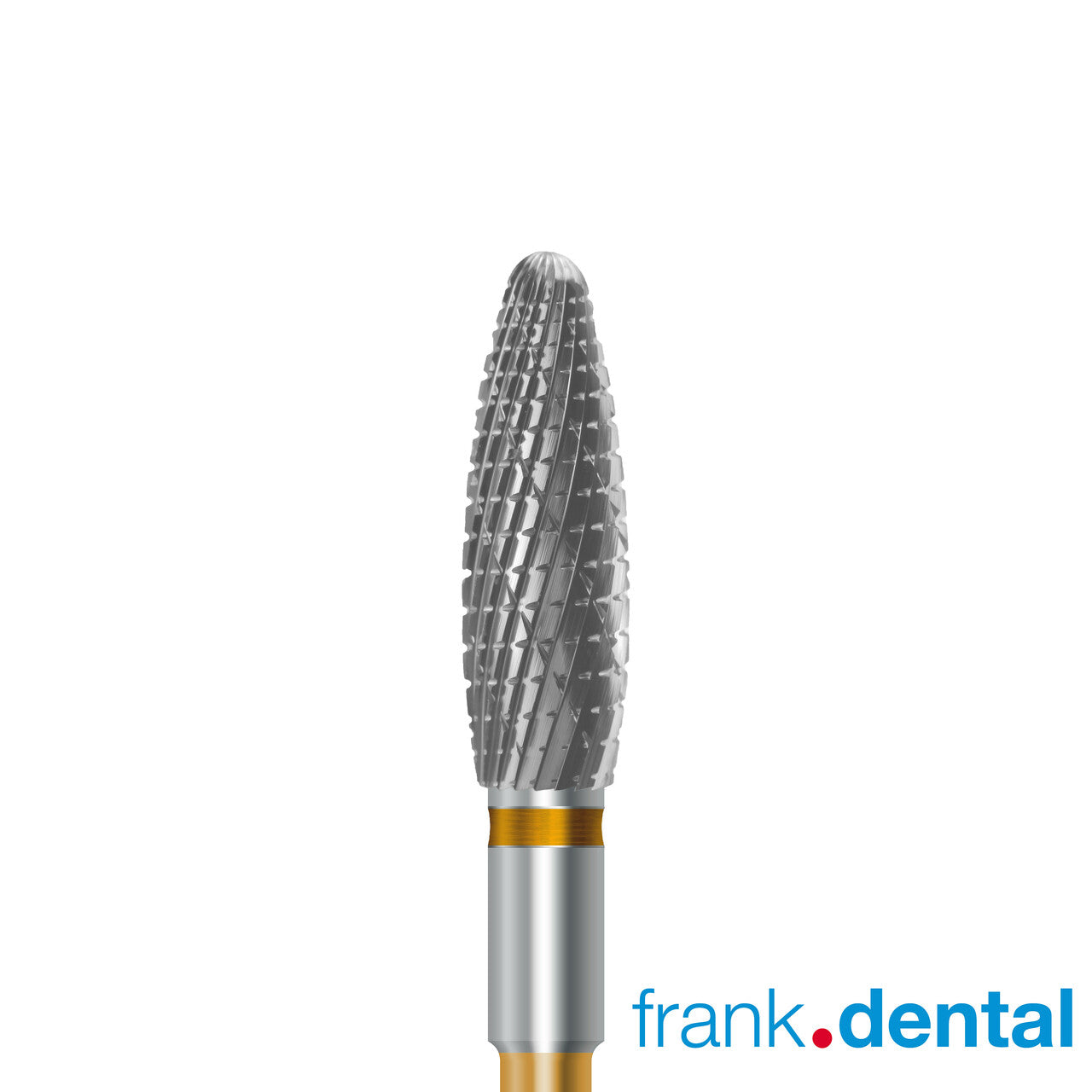 Tungsten carbide cutter C.250KFQM.104.040 for palladium and dental alloys: fine grit, oval shape, diameter 4.0 mm