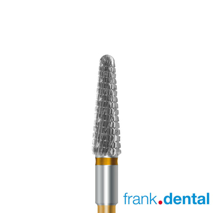 Tungsten carbide cutter C.79KFQM.104.040 for palladium and dental alloys: fine grit, taper round shape, diameter 4.0 mm